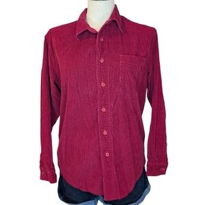 Vintage Northern Reflections Red Corduroy Button Down Shirt Women’s Small
